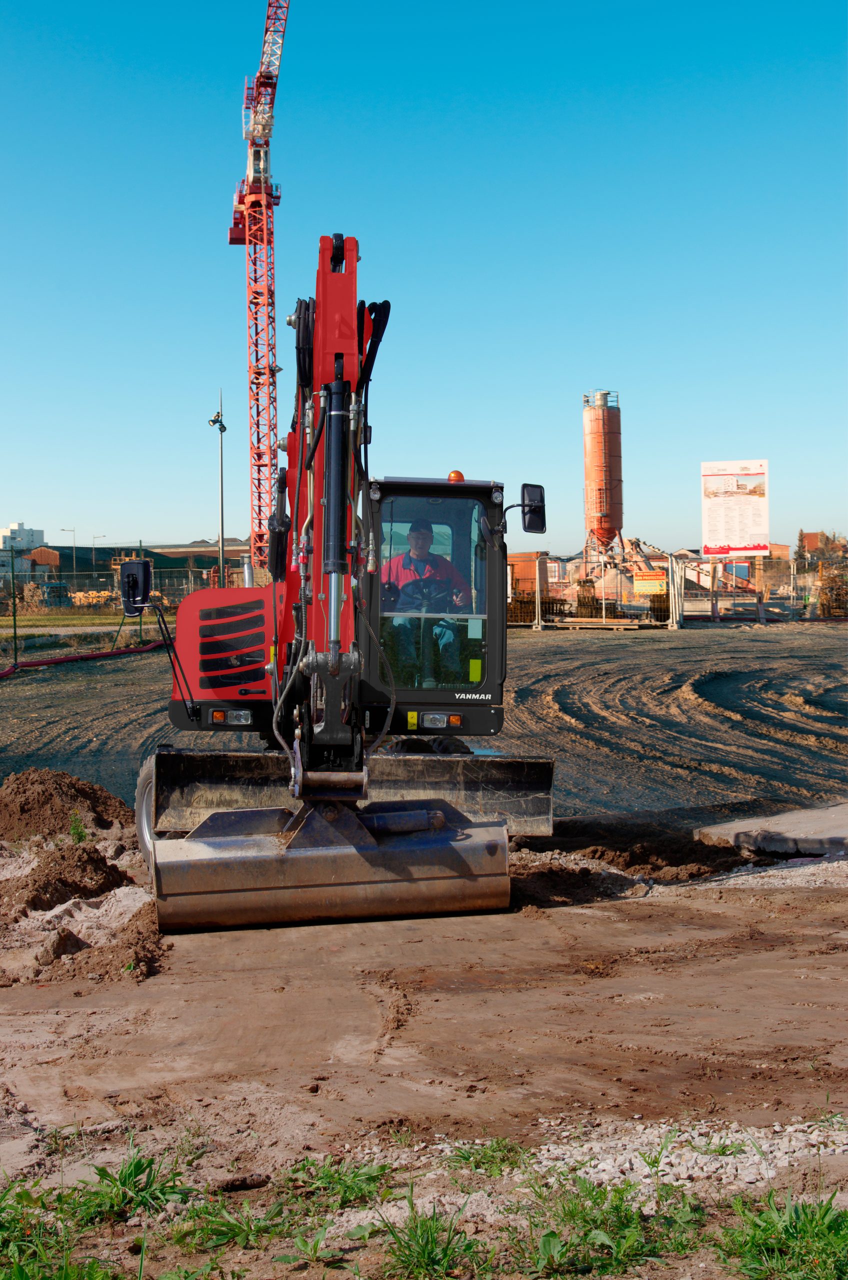 chantier pelle sur pneus yanmar