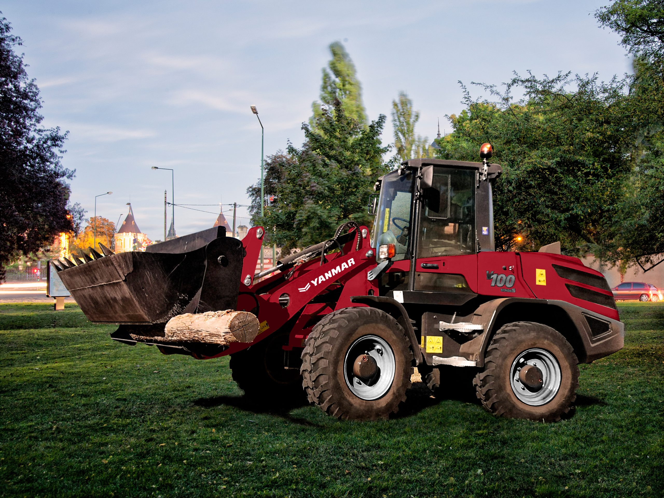 V100 chargeuse sur pneux yanmar